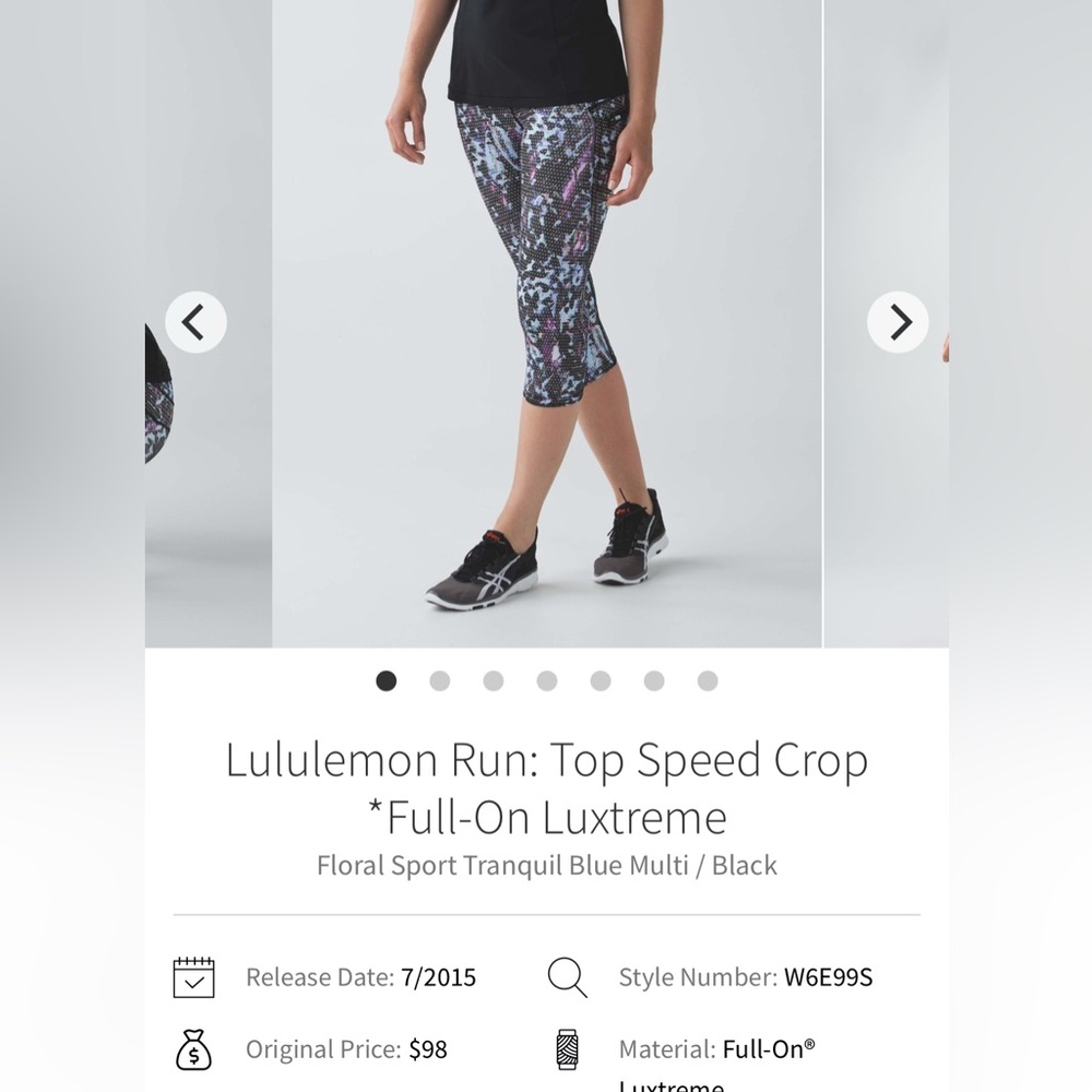 Lululemon Run Full On Luxtreme Cropped Leggings Size 8
